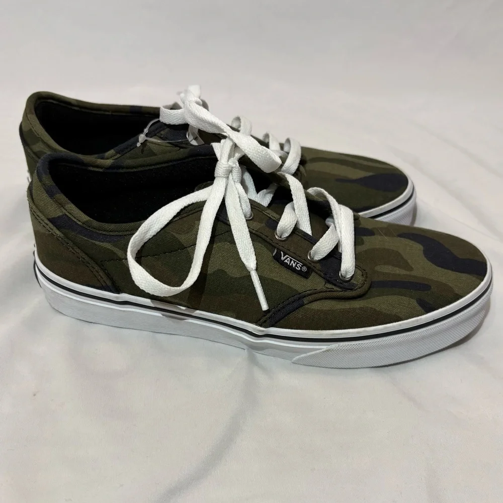Vans Atwood Camo Canvas Sneakers Youth 5.5 Unisex Skate Shoes Green - Picture 3 of 11